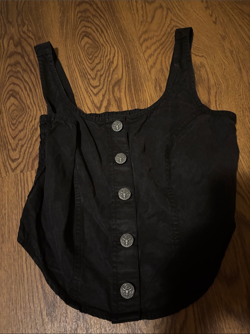 Ariat Black Button-Front Dakota Corset Top